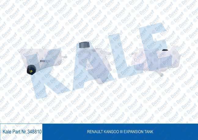 KALE 348810 Radyator Ek Genlesme Su Deposu Renault Kangoo Iii 08> (Kapakli)